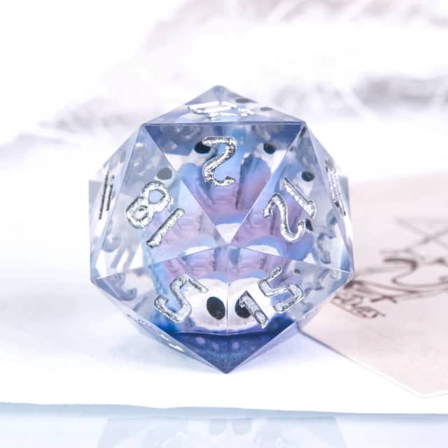 Purple Beholder 22mm D20 DND Roll a D20 Dice Handmade Sharp Resin