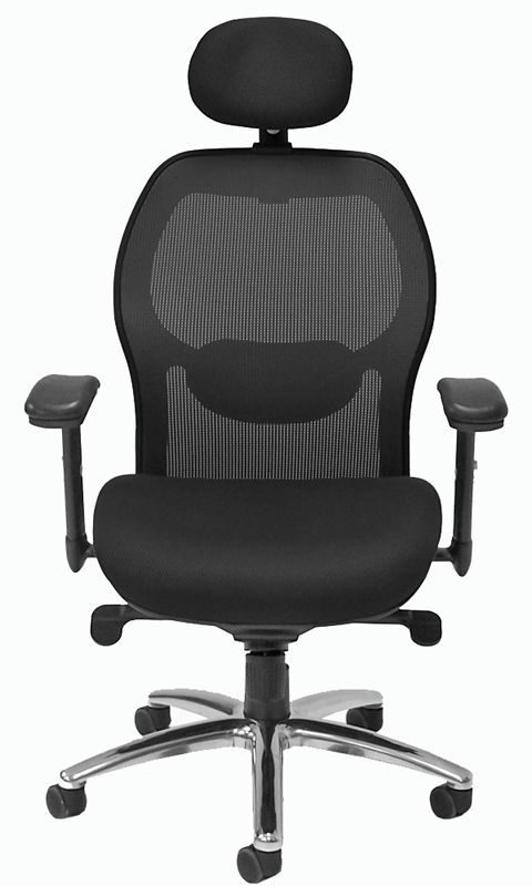 Advanced Ergonomic Black Mesh Back Ultra Office Chair w/Headrest Front