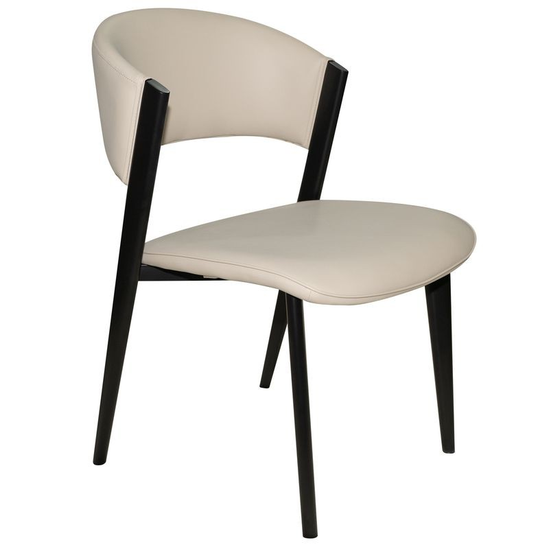 LeisureMod Aspen Collection Modern Dining Chair Black Frame in Light Grey