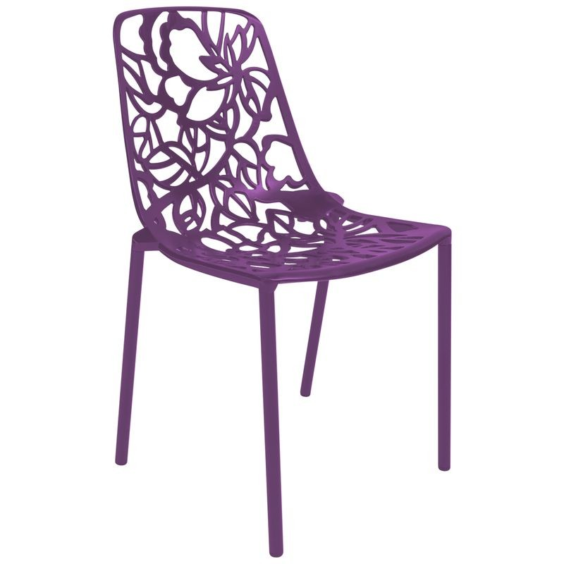 LeisureMod Modern Devon Aluminum Chair Purple