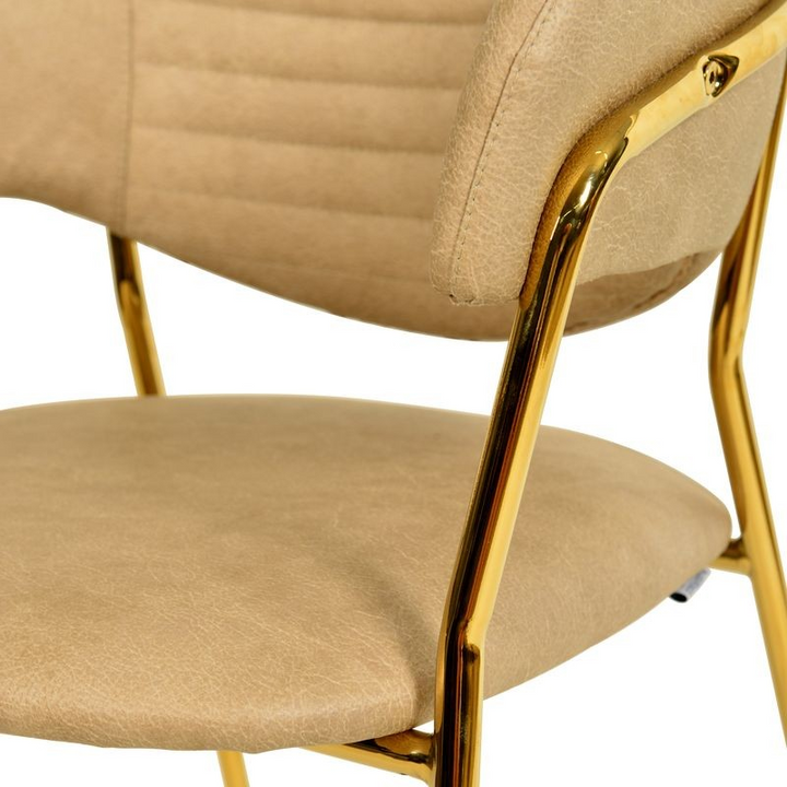 LeisureMod Bella Collection Modern Dining Chair in Toupe Closeup.