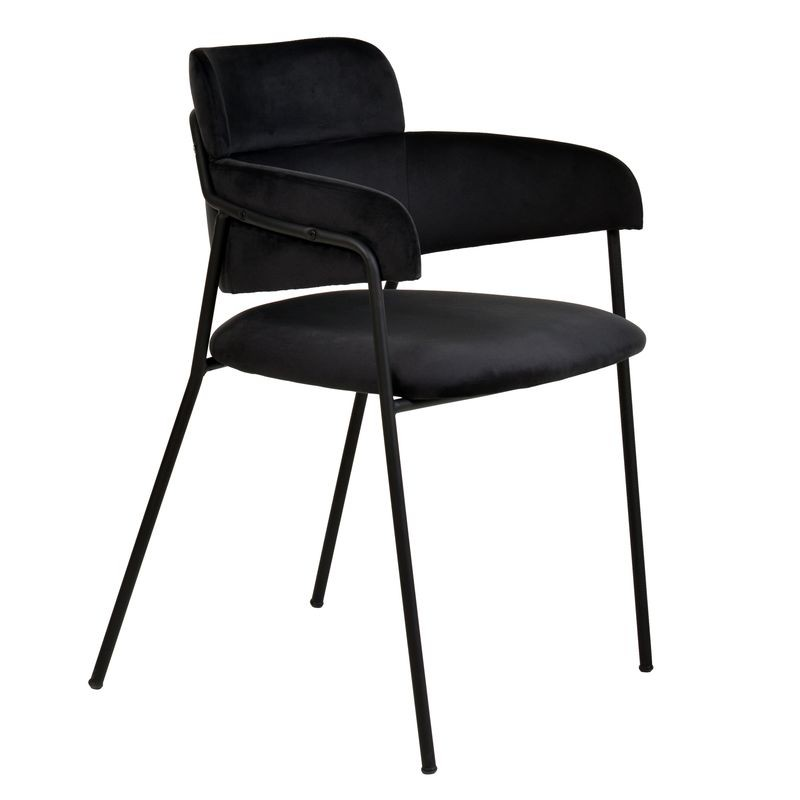 LeisureMod Axis Collection Modern Dining Chair in Black