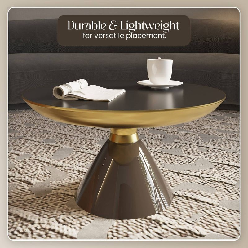 Leisuremod Hyalus Collection Glass Coffee Table in Smoke Durable.