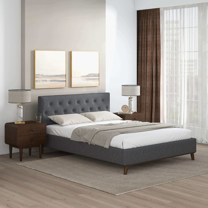 Graceville Queen Fabric Platform Bed Right Angle