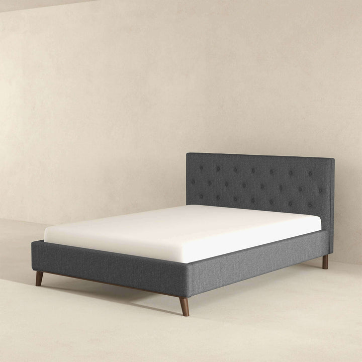 Graceville King Fabric Platform Bed Left Angle View