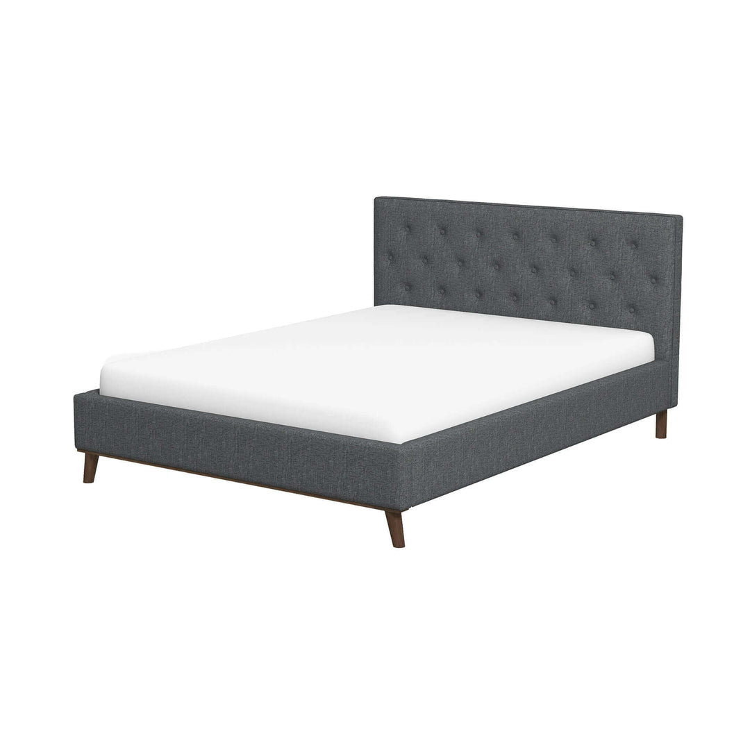 Graceville King Fabric Platform Bed Left Angle