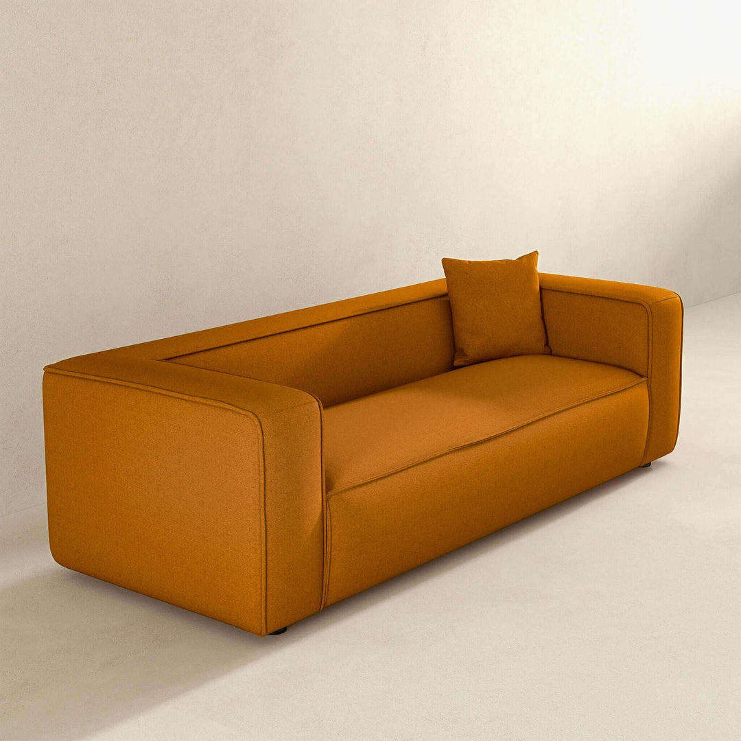 Marshall Modern Dark Yellow Boucle Sofa Right Angle