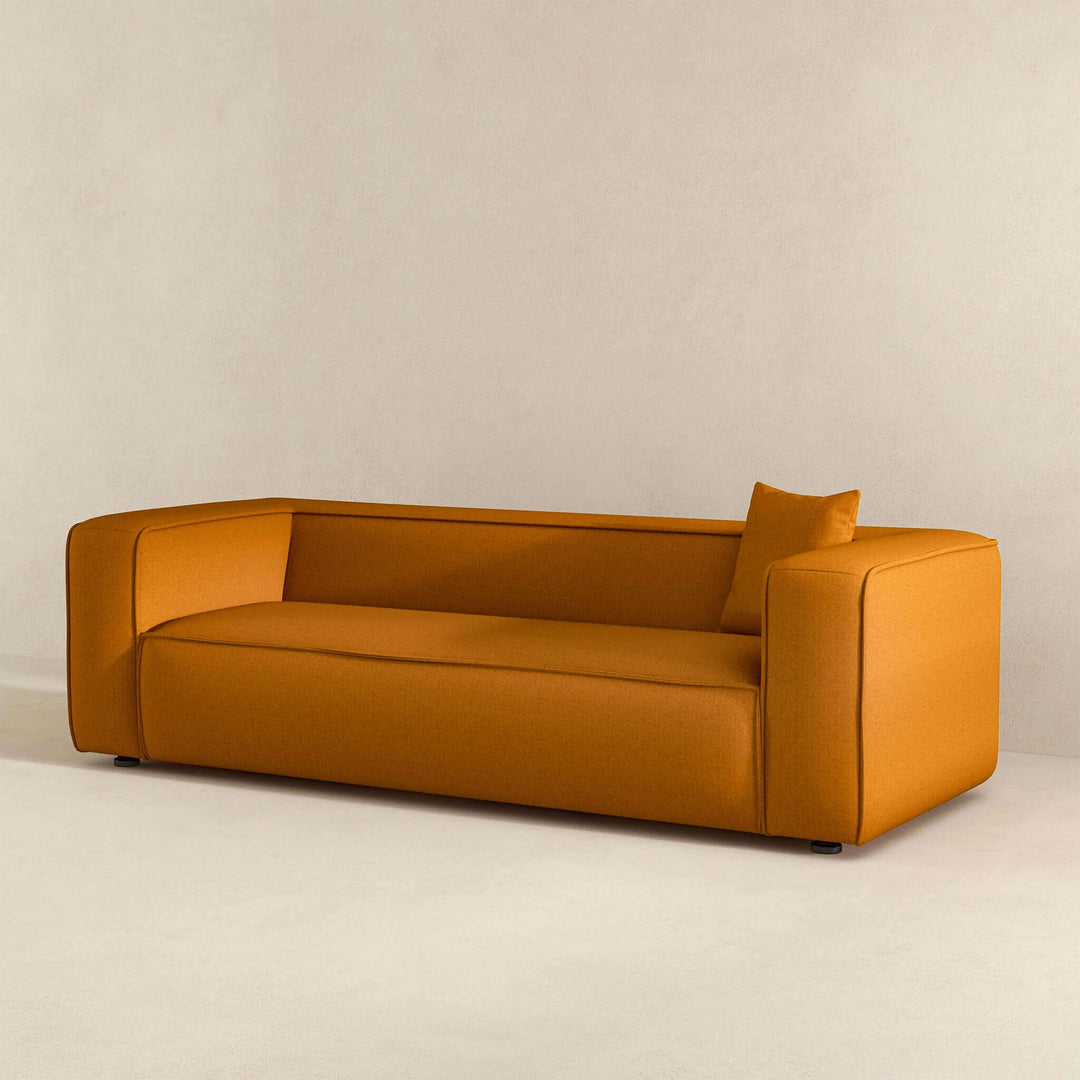 Marshall Modern Dark Yellow Boucle Sofa Left Angle