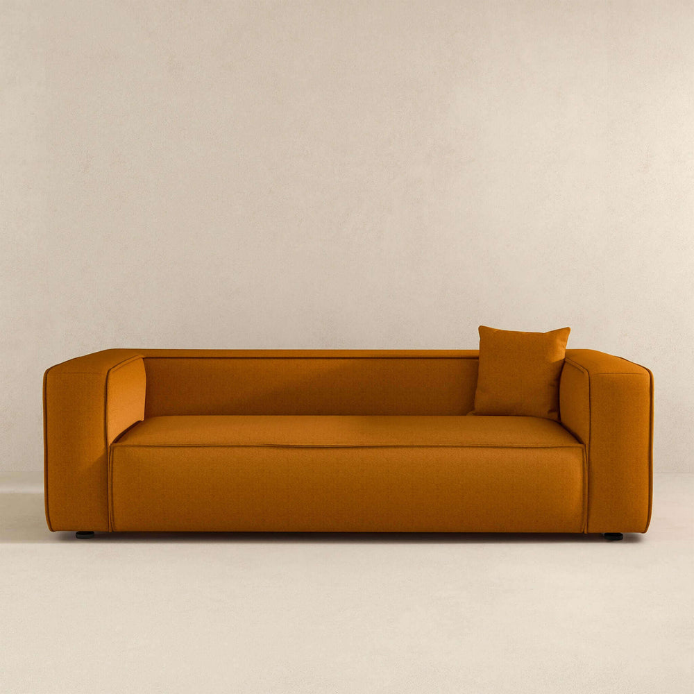 Marshall Modern Dark Yellow Boucle Sofa Front