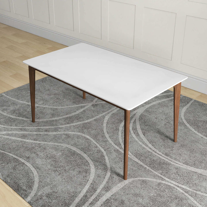 Lindsey Solid Wood White Top Dining Table Right Angle