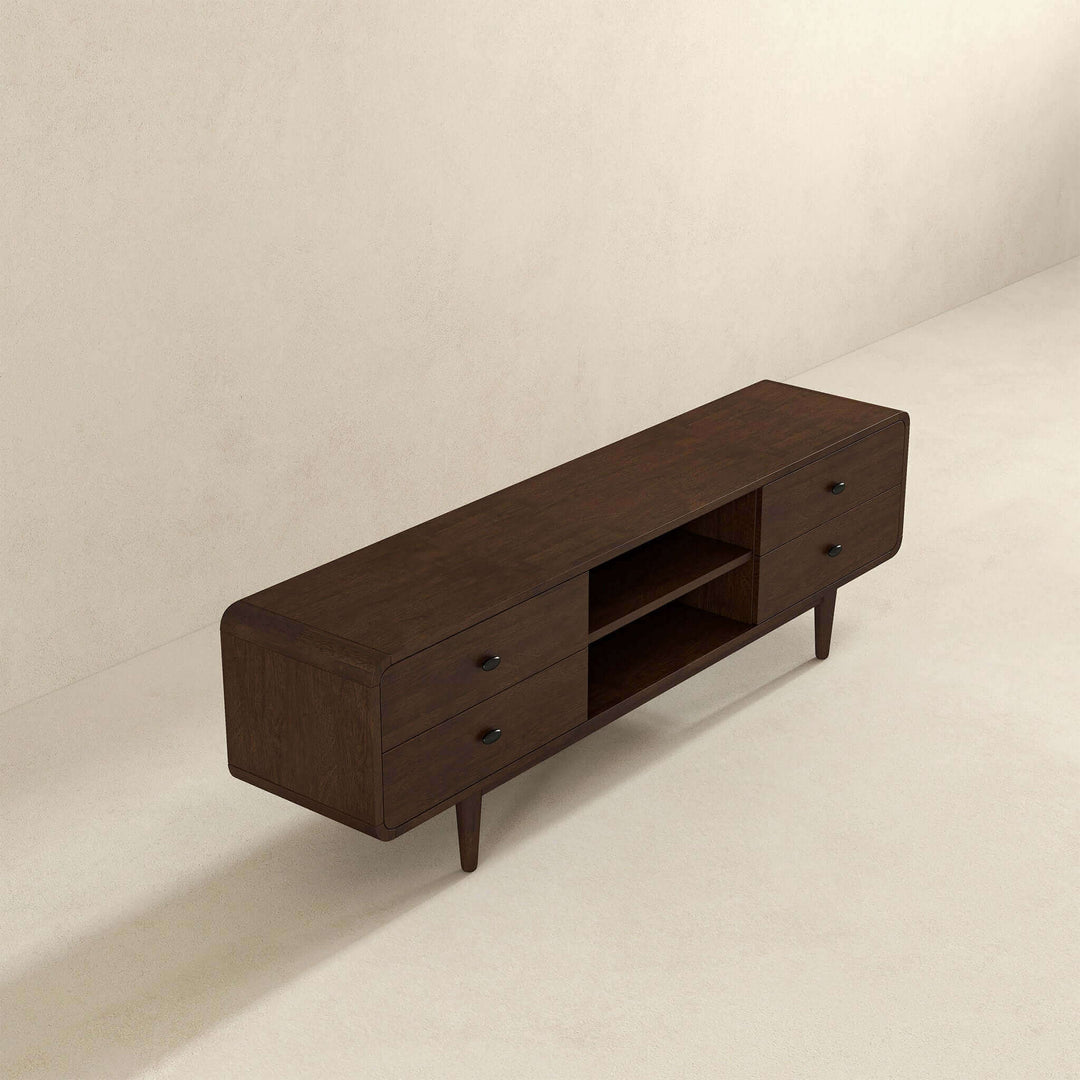 Alexa Mid Century Modern Style TV Stand Right Angle