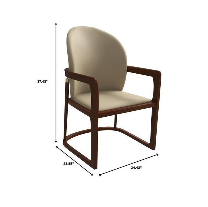 Chair with dimensions labeled on a white background.
