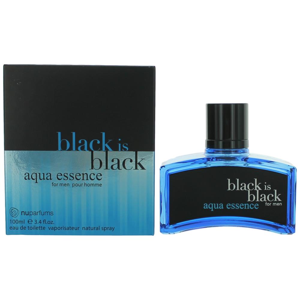 Black is Black Aqua Essence by NuParfums, 3.4 oz. Eau De Toilette Spray for Men