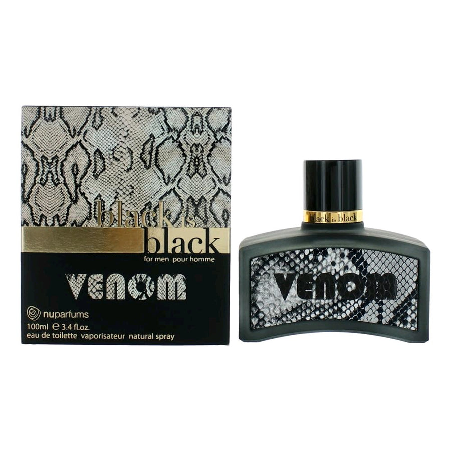 Black is Black Venom by NuParfums, 3.4 oz. Eau De Toilette Spray for Men