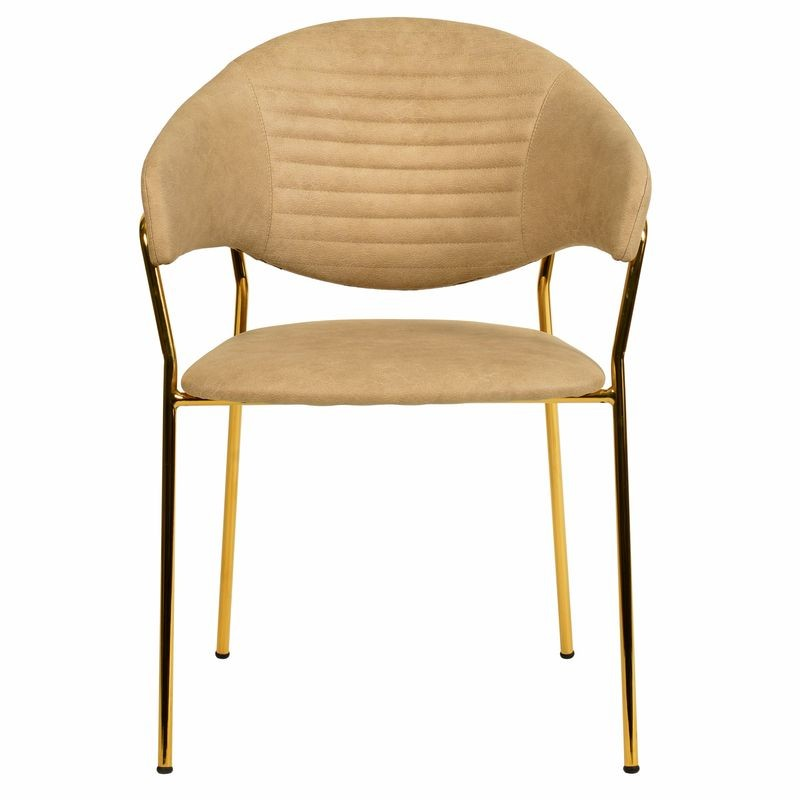 LeisureMod Bella Collection Modern Dining Chair in Toupe Front View.