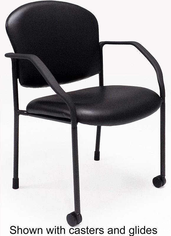 Antimicrobial Vinyl Guest Chair with Casters & Glides with Casters and Glides