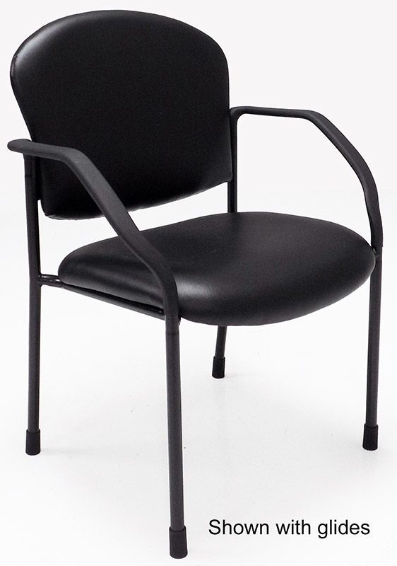 Antimicrobial Vinyl Guest Chair with Casters & Glides with Glides