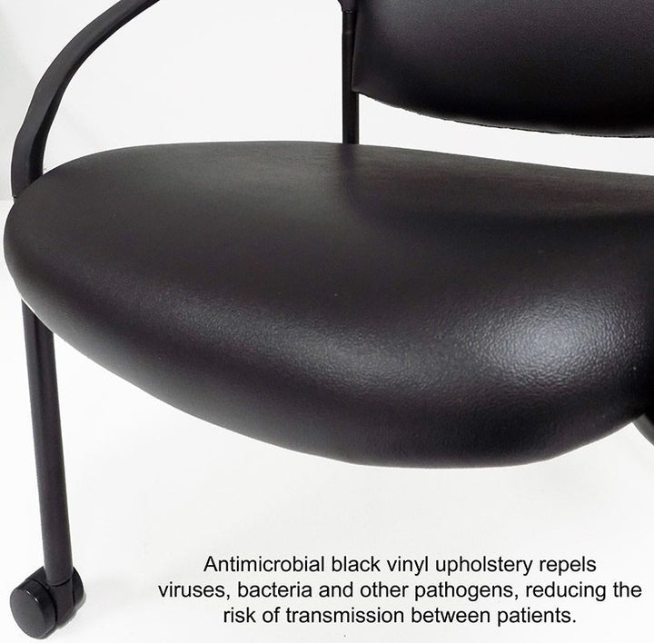 Antimicrobial Vinyl Guest Chair with Casters & Glides Zoomed Seat