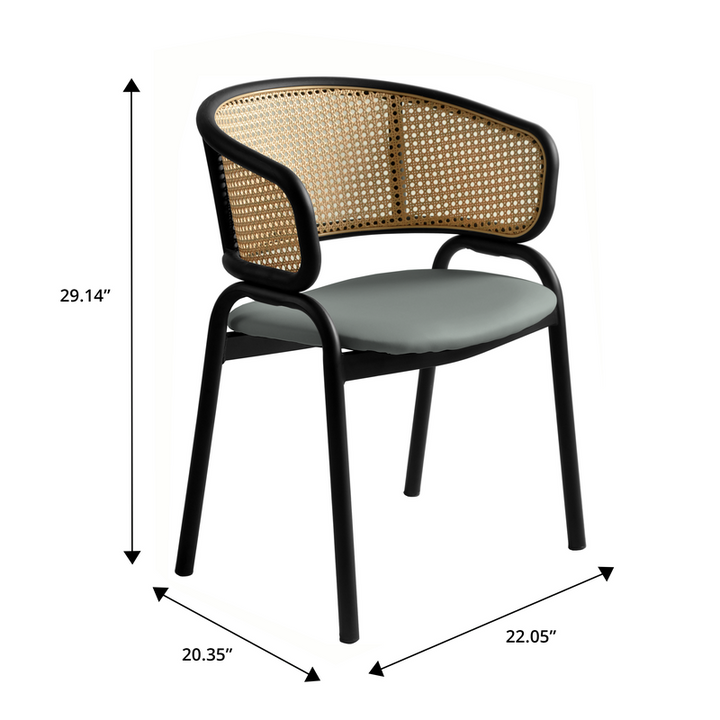 Ervilla Dining Chair Grey Leather Dimensions.
