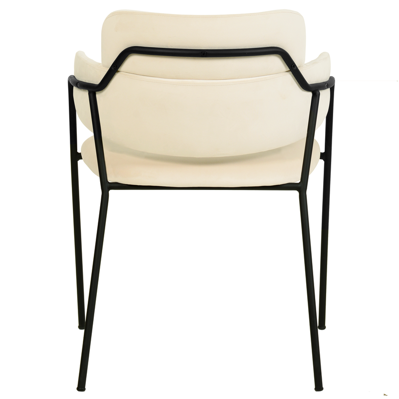 LeisureMod Axis Collection Modern Dining Chair in Beige Back View.
