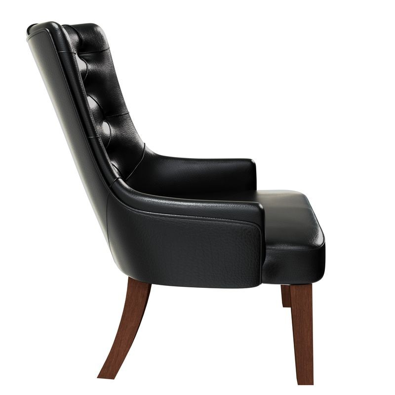 Leisuremod Spruce Collection Modern Wooden Dining Chair in Charcoal Grey Side View.