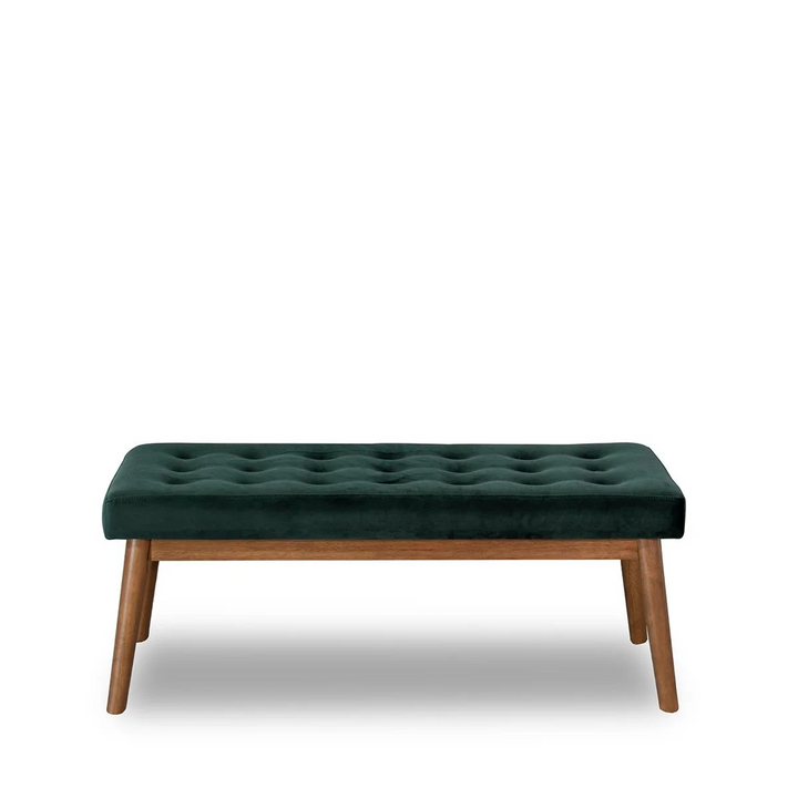 Delilah Modern Bench Green Velvet