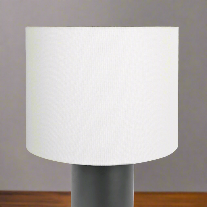 Aura Black Table Lamp with On/Off Switch Black Block Base Zoomed Shade.