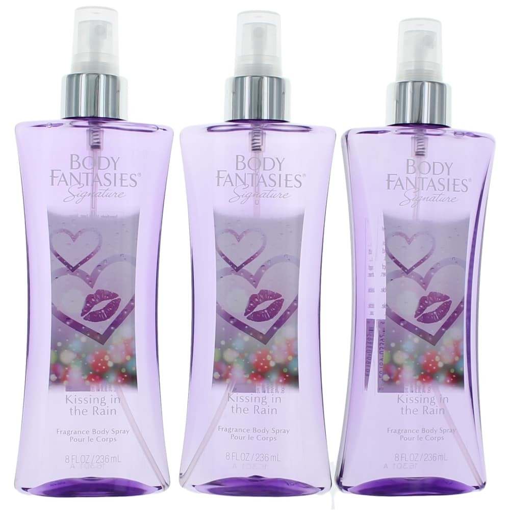 Kissing In The Rain by Body Fantasies, 3 Pack 8 oz. Fragrance Body Spray for Women