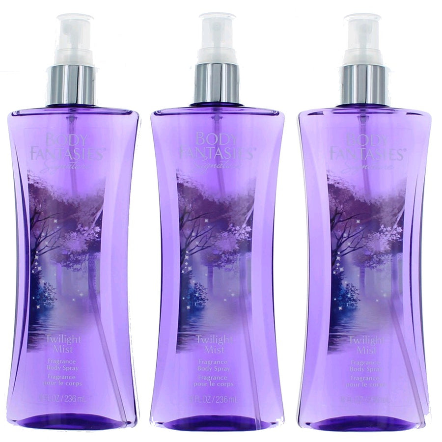 Twilight Mist by Body Fantasies, 3 Pack 8 oz.  Fragrance Body Spray for Women