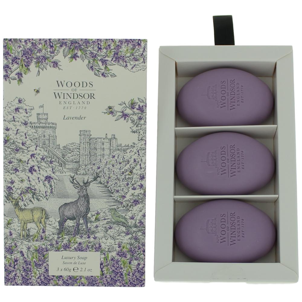 Woods of Windsor Lavender by Woods of Windsor, 3 X 2.1 oz. Luxury Soap for Women