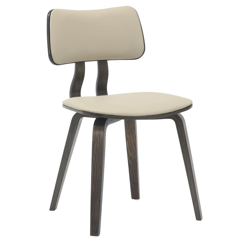 Modern Wooden Dining Chair with Dark Walnut Color Frame in Taupe in the Clivo Collection