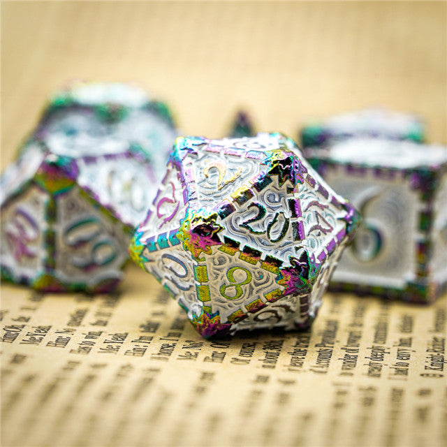 White Rainbow Metal Dice（Dagger of Venom）7-Dice Udixi RPG