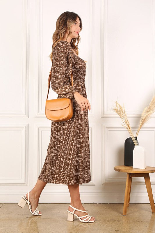 Square Neck Vintage Puff Dress