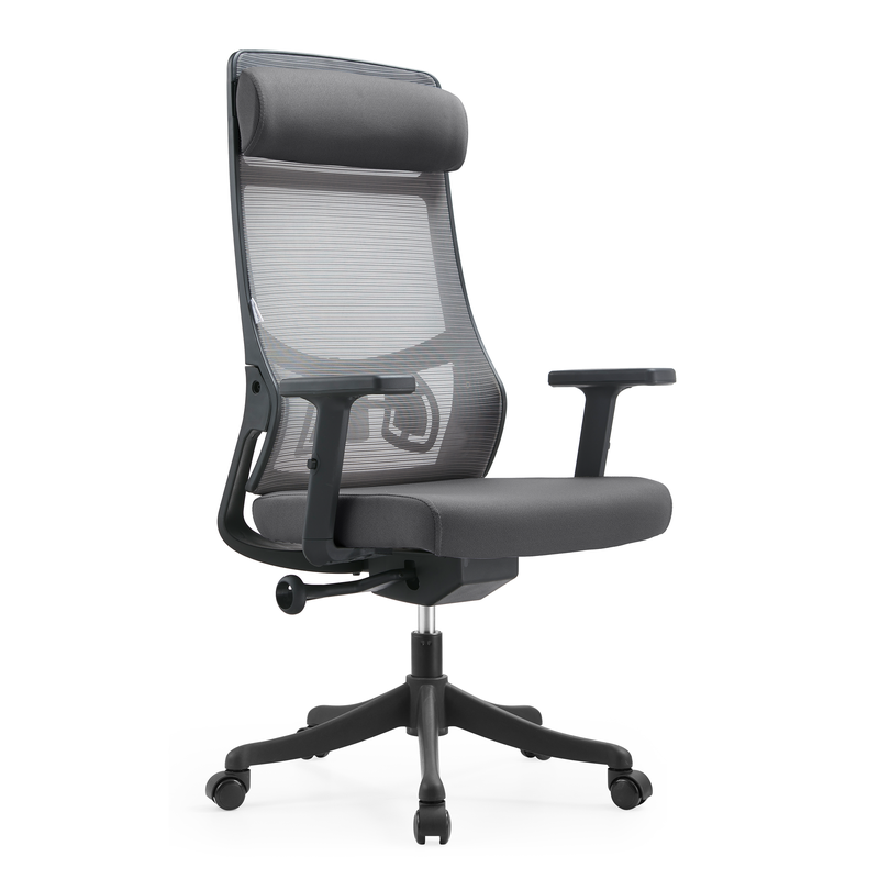 LeisureMod Office Dale Series Office Task Chair in Grey