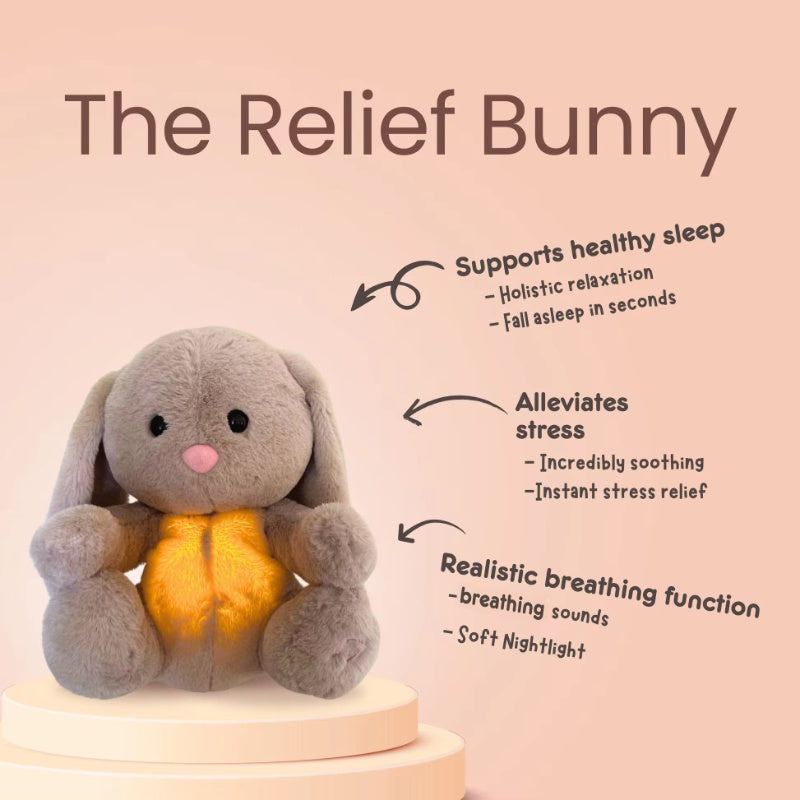 Breathing Rabbit Plush Toy – Soothing Sensory Comforter with Music and Lights