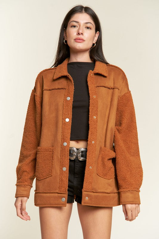 Faux Fur and Suede Jacket JJO5028