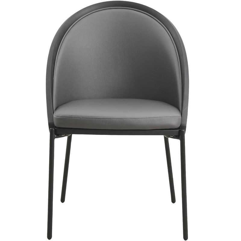LeisureMod Urbane Collection Modern Dining Chair in Charcoal Front View.