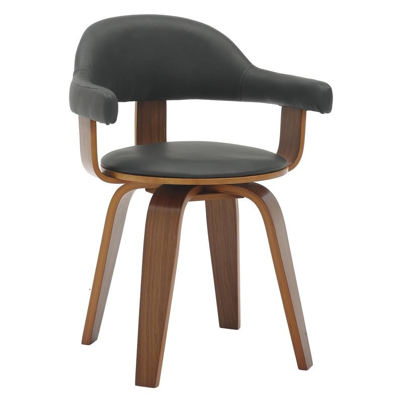 Modern Wooden Dining Chair with Walnut Color Frame in Black from the Brivo Collection
