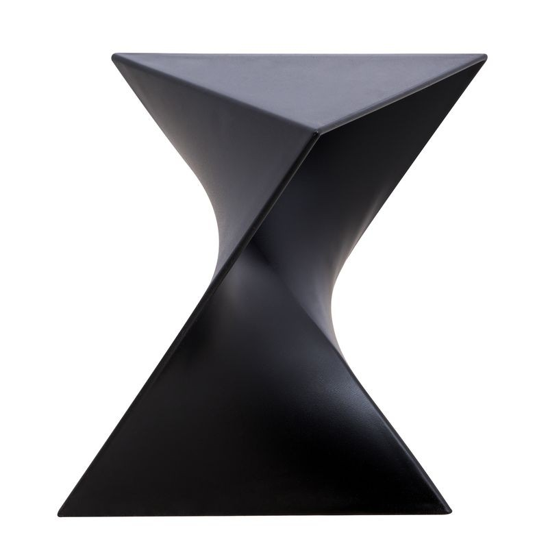 LeisureMod Randolph Modern Side Table Set of 2 Black Front
