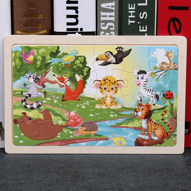 Wooden Animal Puzzle – Educational Jigsaw Toy for Kids