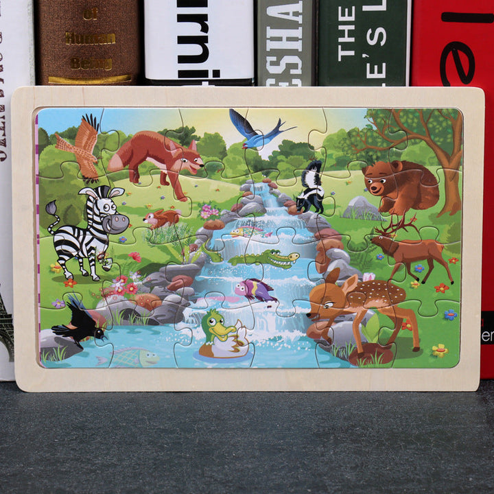 Wooden Animal Puzzle – Educational Jigsaw Toy for Kids