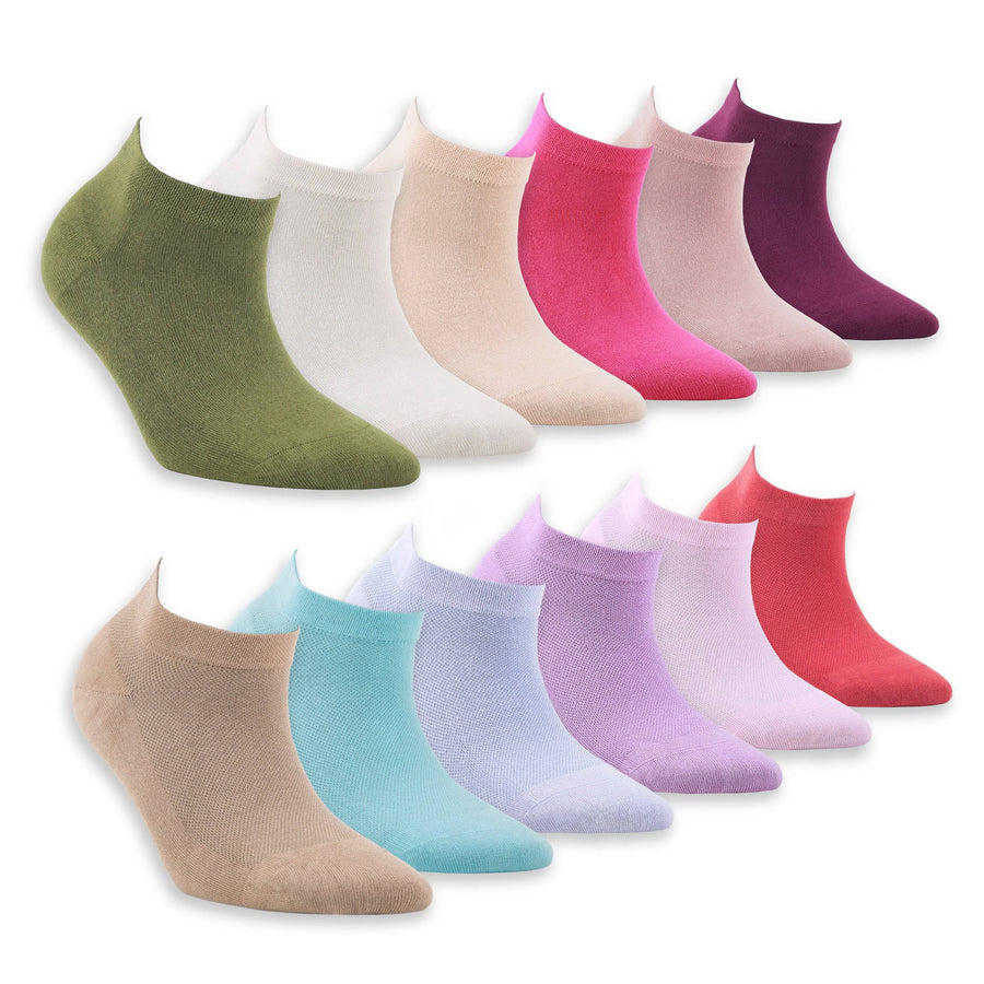 Women’s Bamboo Ankle Socks 12-Pack - 545