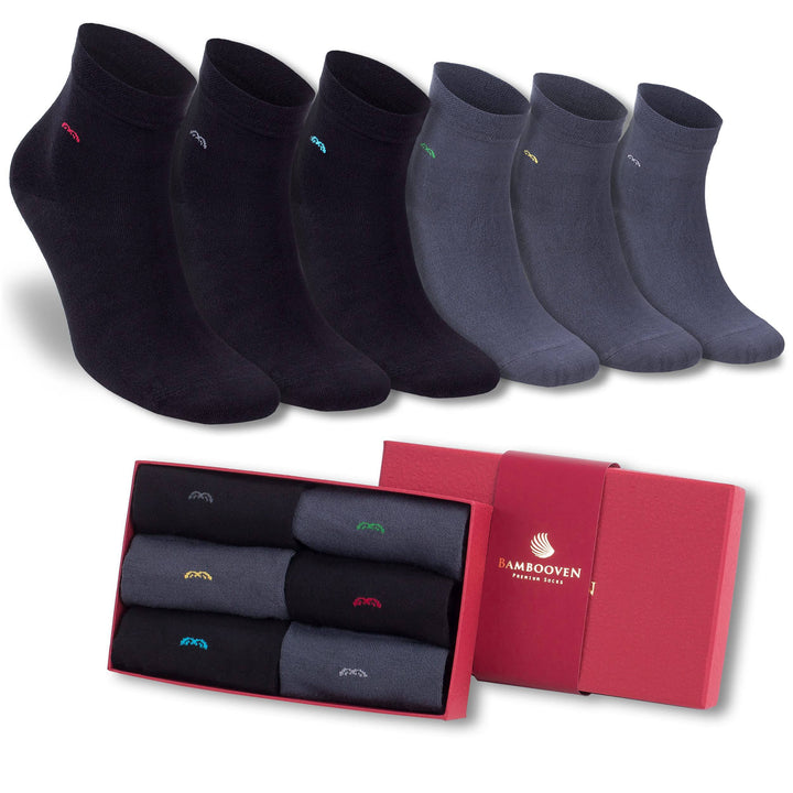 Men's and Women's Bamboo Ankle Socks 6-Pack