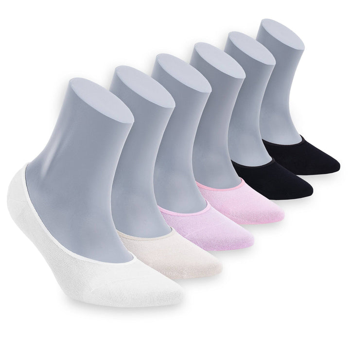 Women’s Bamboo No-Show Socks 6-Pack Invisible, Breathable, Moisture-Wicking Socks - 612