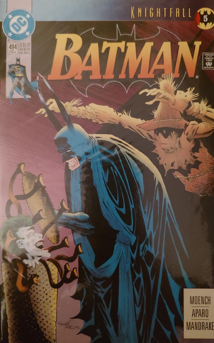 Batman #494 Knightfall #5 Comic Book Cover