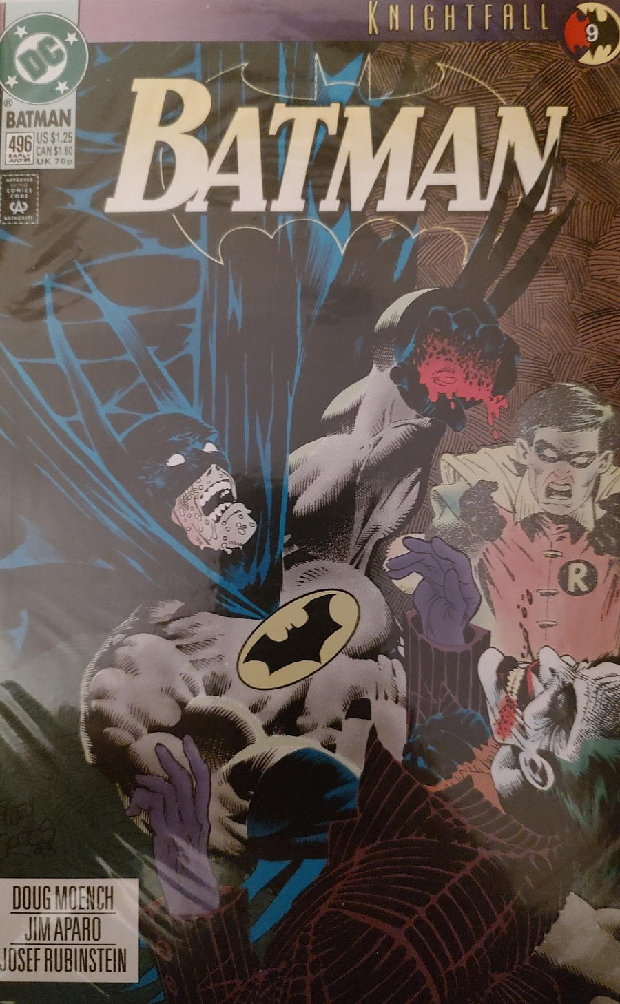 Batman #496 Knightfall #9 Comic Book Cover