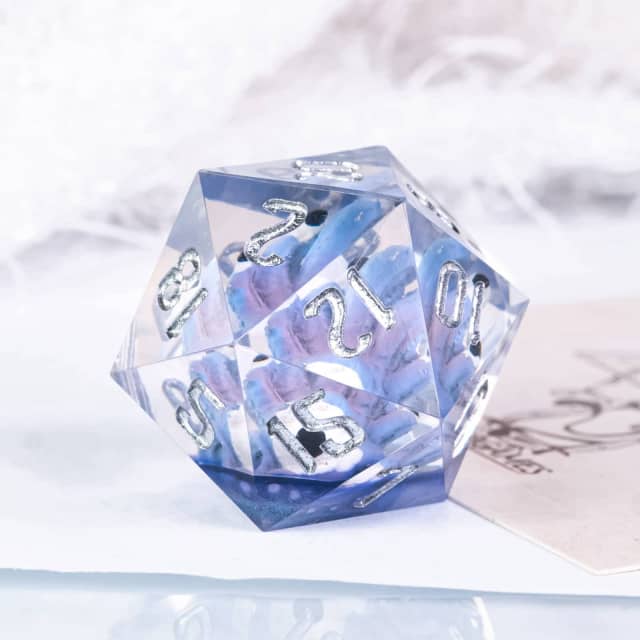 Purple Beholder 22mm D20 DND Roll a D20 Dice Handmade Sharp Resin