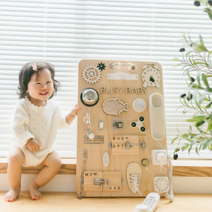 Baby Wooden Busy Board Toy – Early Learning Toy