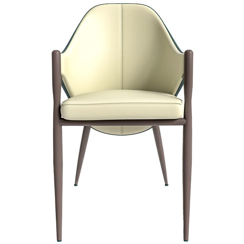 Leisuremod Sante Collection Modern Dining Chair in Cream/Green