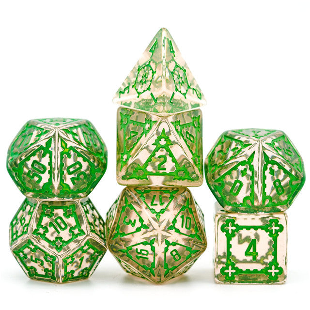 (Green) Huge Castle Dice (D6:25mm) 7-Dice